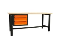 Établi d'Atelier 2M Fischer Darex –Plateau bois - Bloc 3 tiroirs