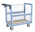 Chariot conteneur grillagé sans toit, 850 x 500 mm, 250 kg