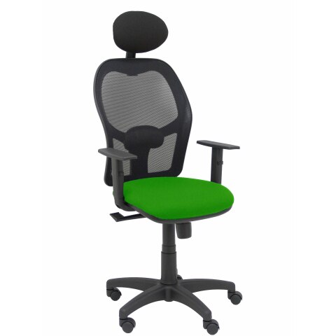 Silla de oficina Alocén malla con brazos regulables y cabecero - Asiento Verde