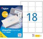 Étiquettes adresses 63,5 x 46,6 mm Agipa 100981 - Boîte de 1800