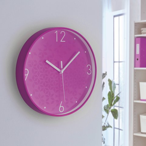 Reloj de pared silencioso Leitz WOW - 29 - Púrpura