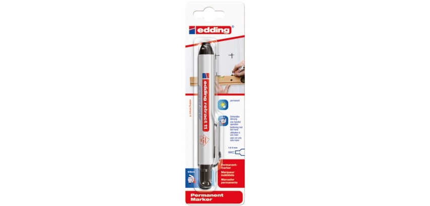 Marqueur - permanent rétractable - pointe ogive 1.5-3 mm - noir