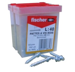 Patte à vis 7x40 bois le 100 en boite