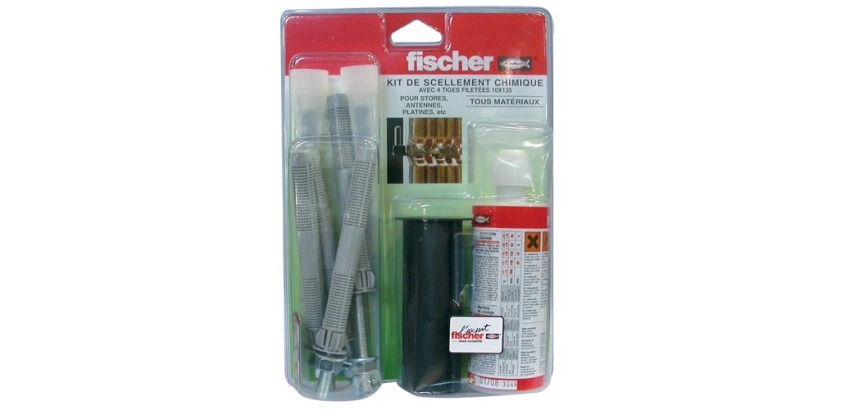 Kit scellement chimique - 150 mL - 4 tamis 16 x 130 - lot de 6 pièces