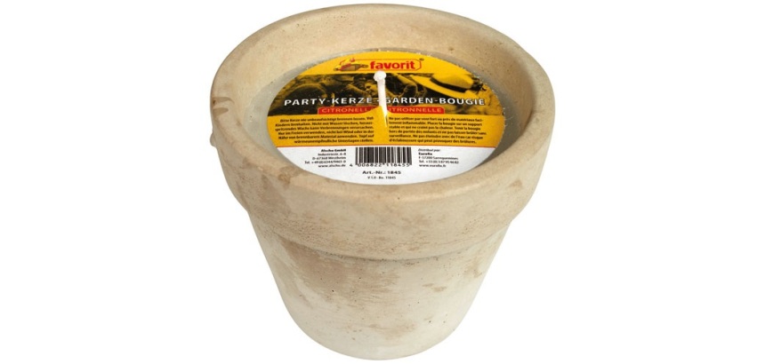 Bougie anti moustique dans pot terre cuite aspect béton