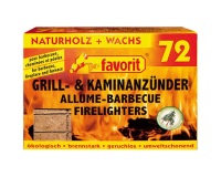 Allume feu - barbecue - bois compressé - lot de 72