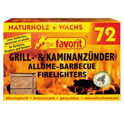 Allume feu - barbecue - bois compressé - lot de 72