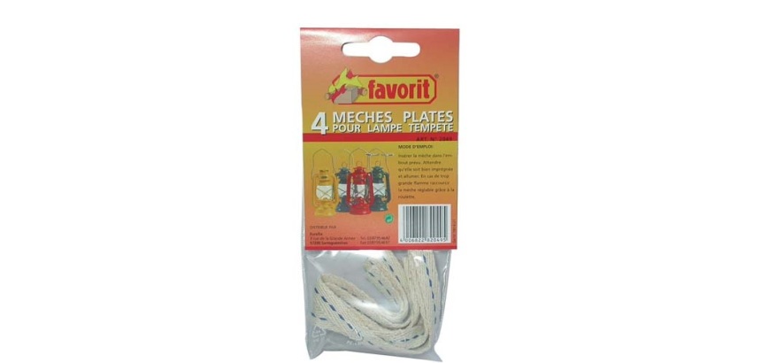 Mèche plate - pour lampe tempête - lot de 4