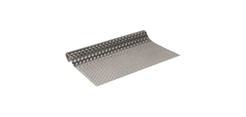 Adhésif - rouleau - 1.5 m x 45 cm -  effet metallic riffel argent