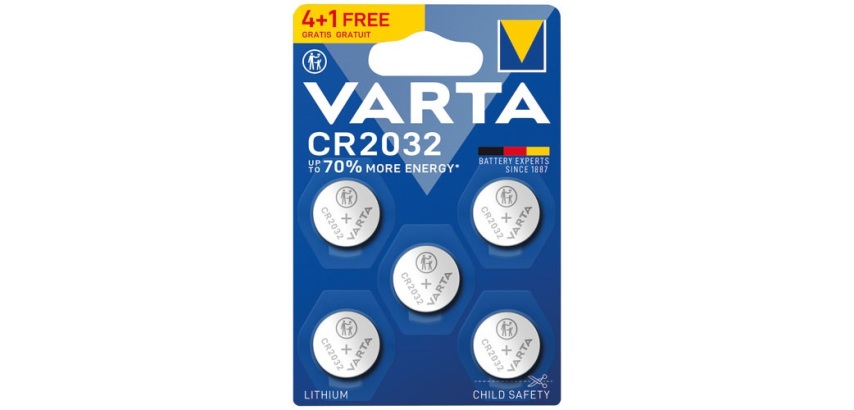 Pile bouton - Lithium - CR2032 - lot de 4 + 1 offerte