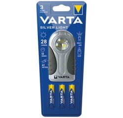 Boitier plat - Led - Silver Light - 3 piles LR03 - gris