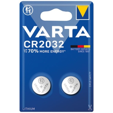 Pile lithium bouton CR2032 blister de 2