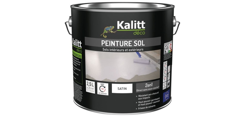 Peinture sol 2 en 1 Satin 2.5 L - Blanc Pur