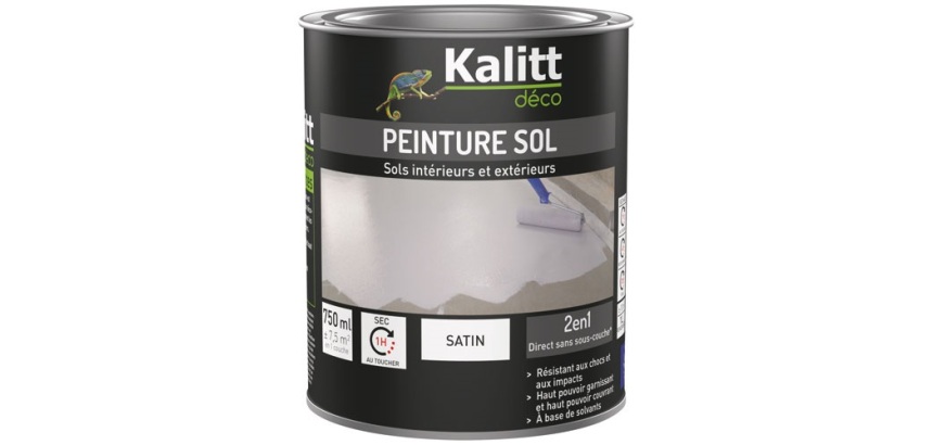Peinture sol 2 en 1 Satin 0.75 L - Gris Silex