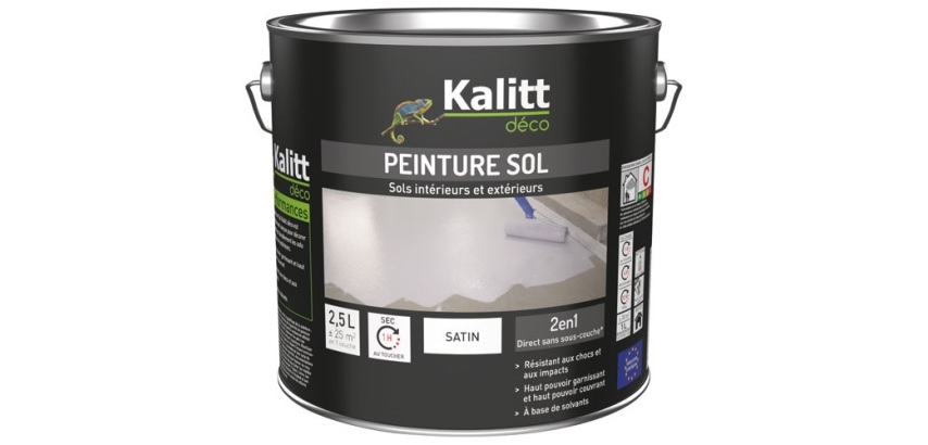 Peinture sol 2 en 1 Satin 2.5 L - Gris Argenté