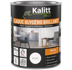 Laque glycéro Brillante Multi-supports 0.5 L - Blanc