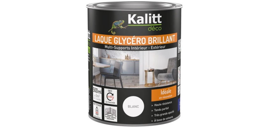 Laque glycéro Brillante Multi-supports 0.5 L - Blanc