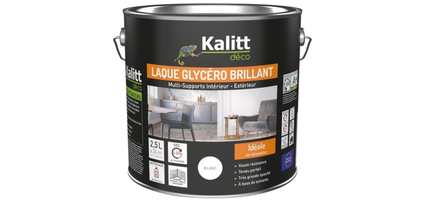 Laque glycéro Brillant Multi-supports 2.5 L - Blanc