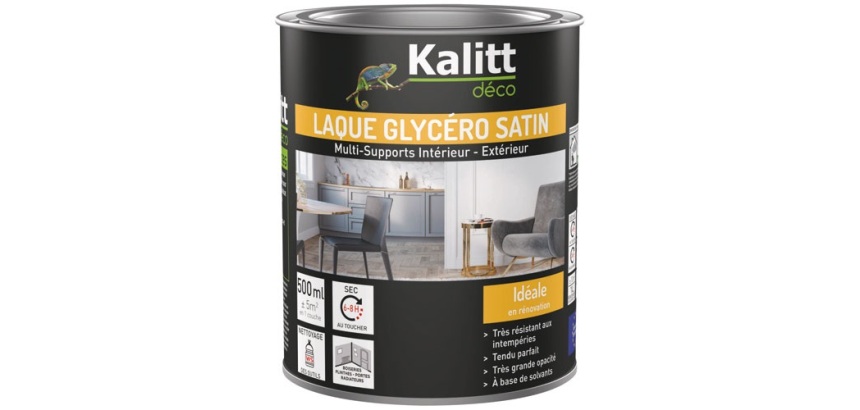 Laque glycéro Satin Multi-supports 0.5 L - Blanc
