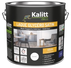 Laque glycéro Satin Multi-supports 2.5 L - Blanc