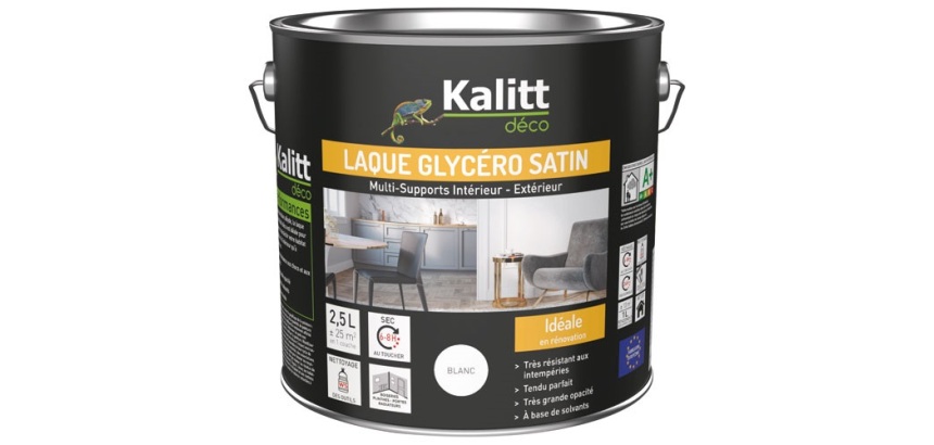 Laque glycéro Satin Multi-supports 2.5 L - Blanc