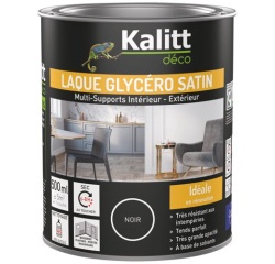 Laque glycéro Satin Multi-supports 0.5 L - Noir