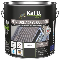 Peinture bois micrporeuse satin - extérieur - 2.5 L - gris anthracite