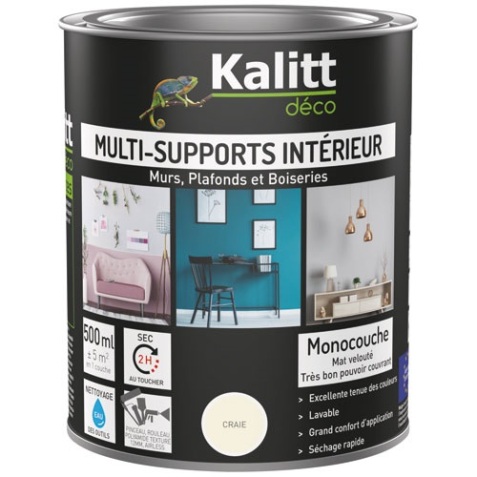 Peinture acrylique mat - multi-supports - 0.5 L - craie