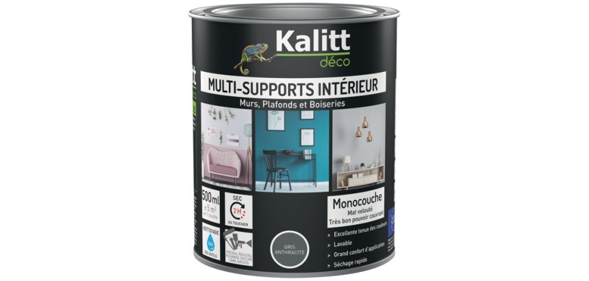 Peinture multi-supports 0,5 L Acrylique Mat - Gris Anthracite
