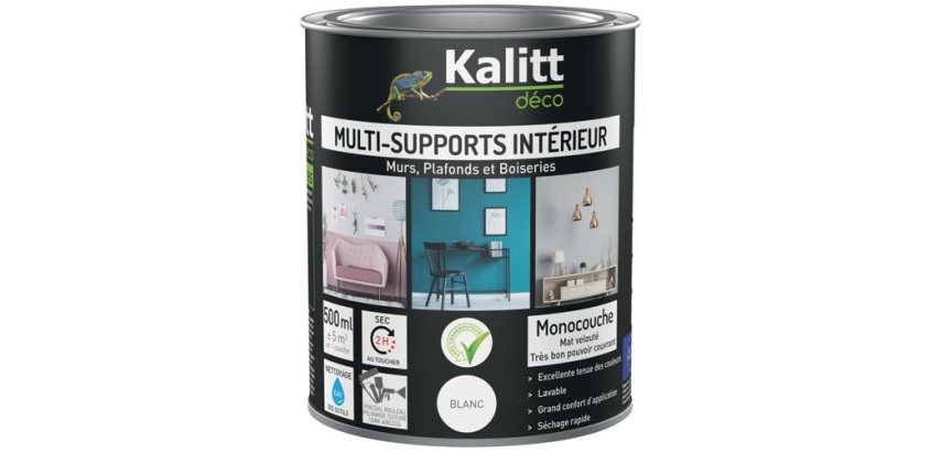 Peinture multi-supports 0,5 L Acrylique Mat - Blanc