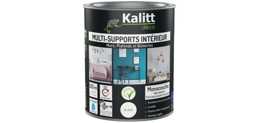 Peinture multi-supports 0,5 L Acrylique Mat - Blanc