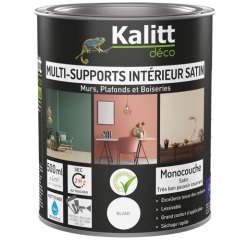 Peinture multi-supports 0,5 L Acrylique Satin - Blanc