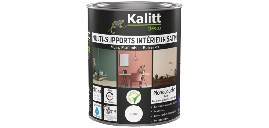 Peinture multi-supports 0,5 L Acrylique Satin - Blanc