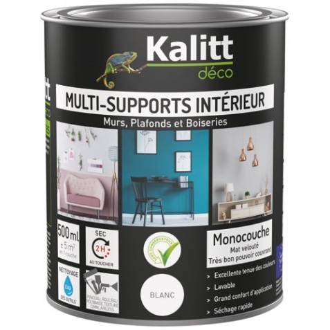 Peinture acrylique satin - multi-supports - 0.5 L - blanc