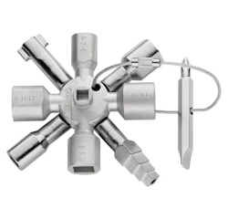 Clé universelle pour armoires de commande - 10 profilés  - 2 croix - 1 clé