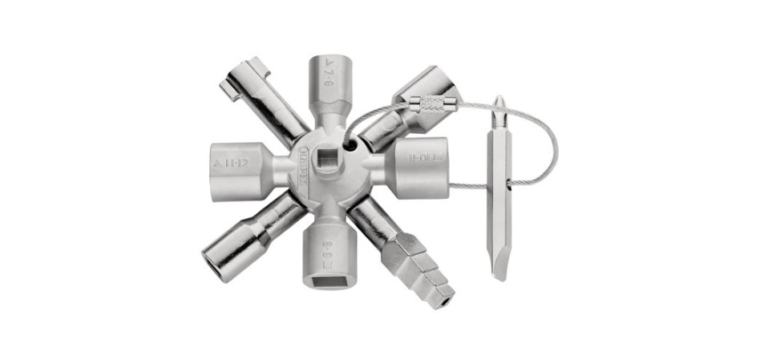 Clé universelle pour armoires de commande - 10 profilés  - 2 croix - 1 clé
