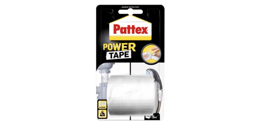 PATTEX Adhésif Réparation Power Tape Blanc Blister 5m - 50mm