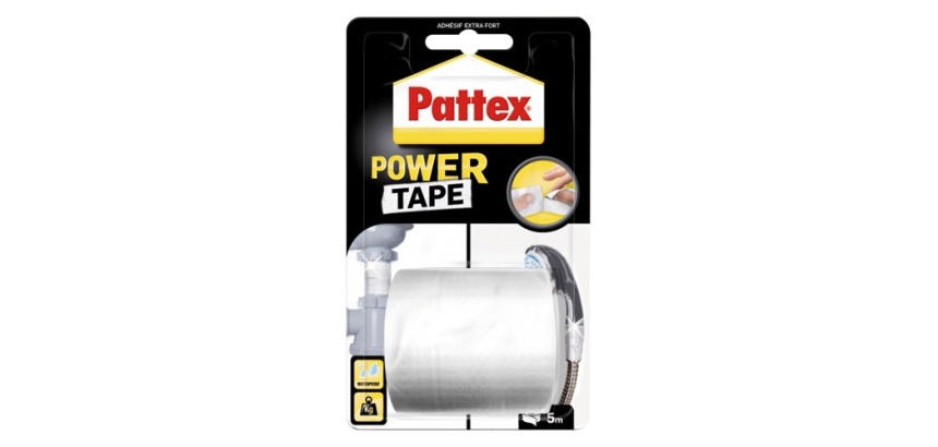 PATTEX Adhésif Réparation Power Tape Blanc Blister 5m - 50mm