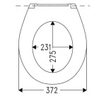 Abattant WC - duroplast - LongBeach - ovale type sandwich - blanc