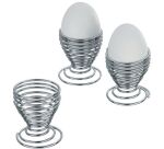 Lot de 4 coquetiers Spirale chromés