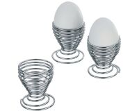 Lot de 4 coquetiers Spirale chromés
