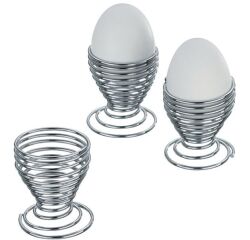 Lot de 4 coquetiers Spirale chromés