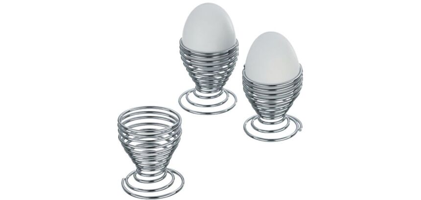 Lot de 4 coquetiers Spirale chromés