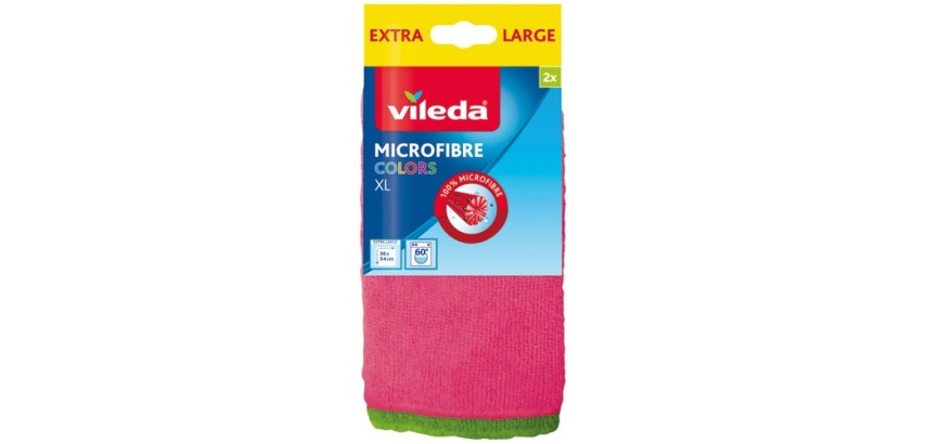 Lavette microfibre Vileda Colors XL - Lot de 2