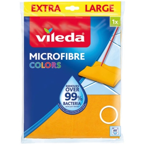 Serpillière microfibre Vileda Colors extra large 49 x 60 cm, coloris assortis