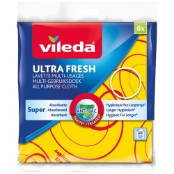 Lavette multi-usages Vileda Ultra Fresh 34 x 34 cm - Lot de 6