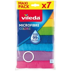 Lavette microfibre Vileda Colors 30 x 30 cm - Lot de 7, coloris assortis