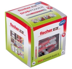 Cheville - DuoPower - 8 x 65 S - avec vis - boîte à fenêtre de 25