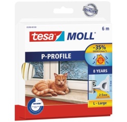 Bourrelet caoutchouc.p-profile 6x9mm L blanc 6 metres