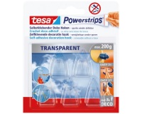 Crochet - Powerstrips - déco - supporte 0.2 Kg - transparent - lot de 5